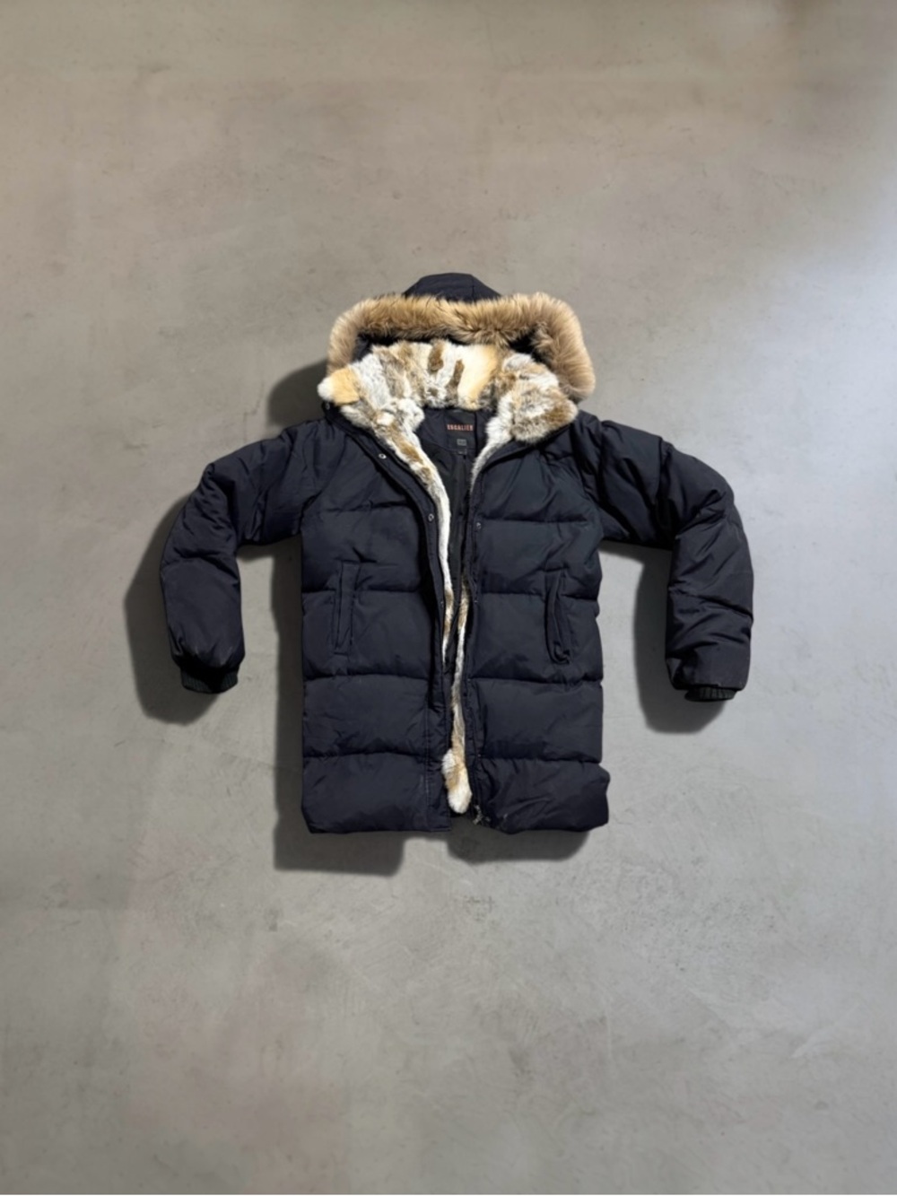 Escalier Winter Down Puffer Coat Lined With Real Fur